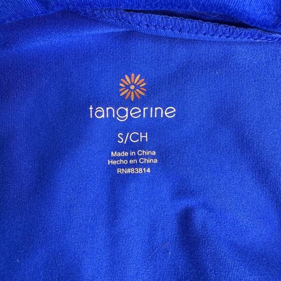 Tangerine Women’s Full Zip Athletic Jacket Blue Laser Cut Thumbholes Size Small - Picture 4 of 10